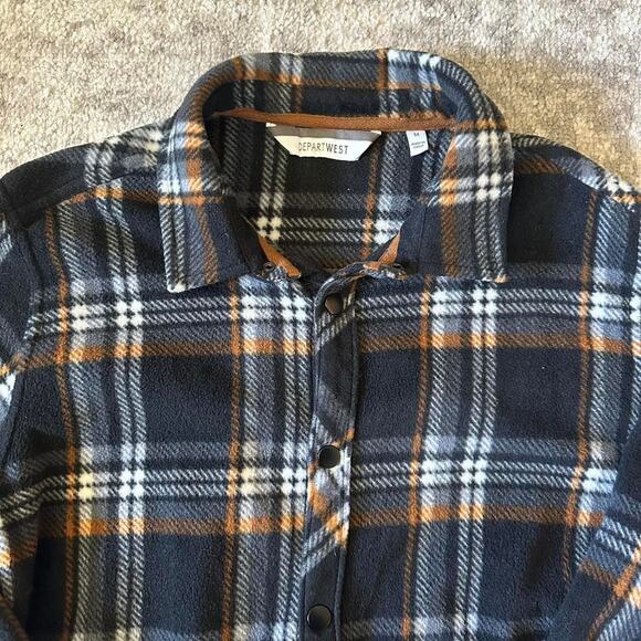 Departwest Fleece Flannel Plaid Button Front Shirt - Picture 2 of 6